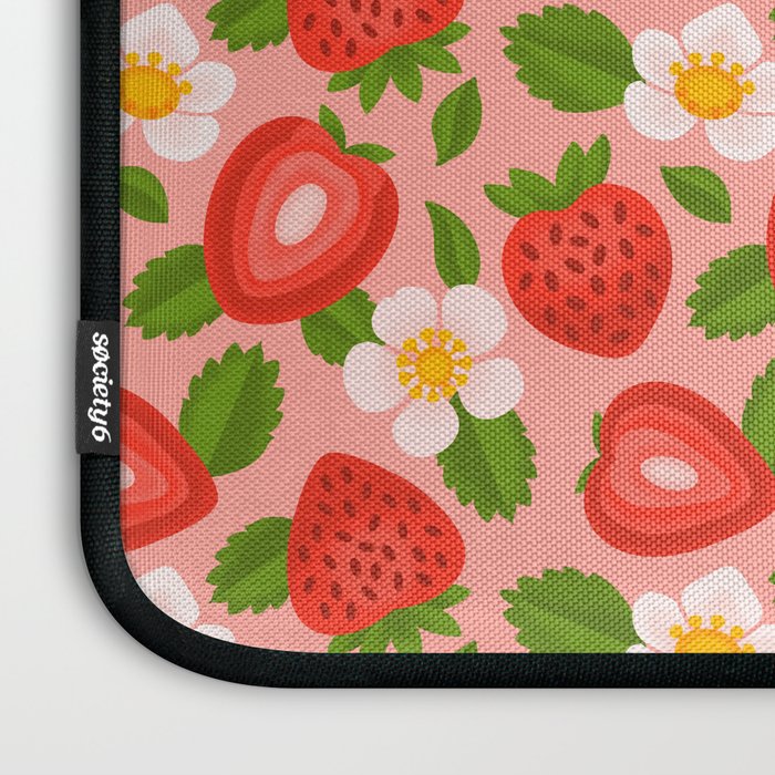 Strawberry Pattern on Pink Laptop Sleeve Gallery Image 3