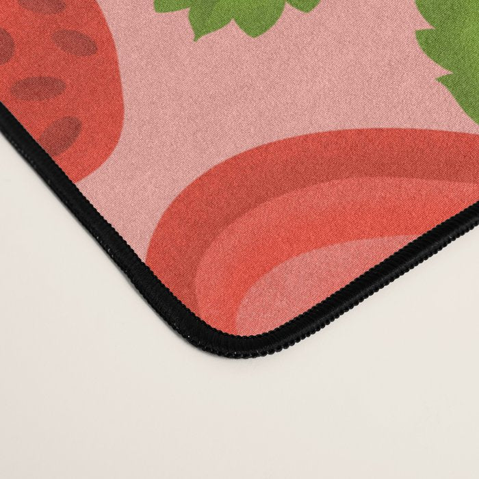 Strawberry Pattern on Pink Desk Mat Gallery Image 4