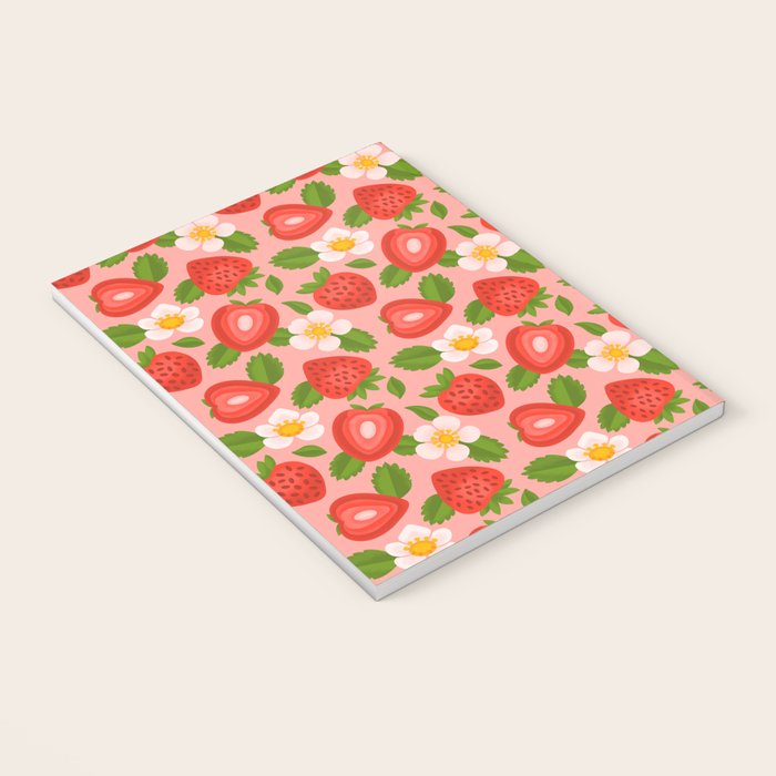 Strawberry Pattern on Pink Notebook Gallery Image 3