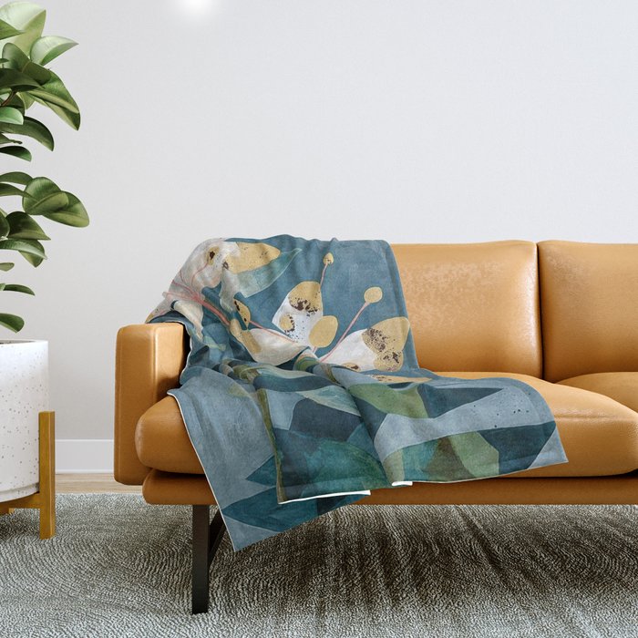 Modern Botanical Duo Throw Blanket Gallery Image 1