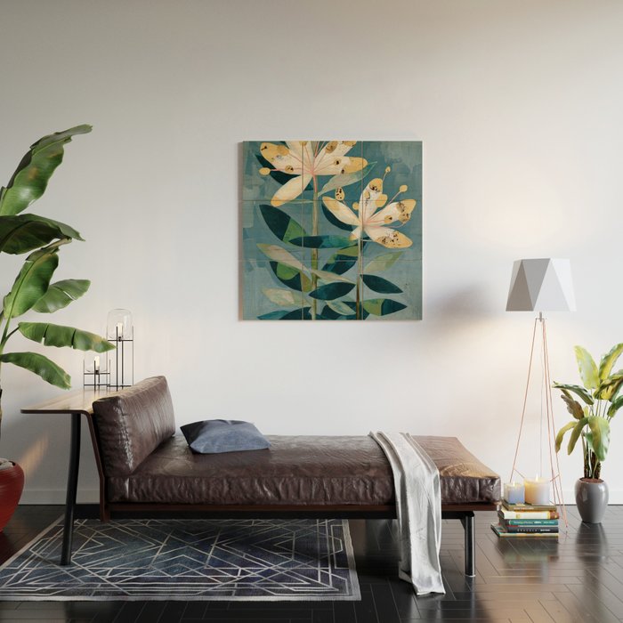 Modern Botanical Duo Wood Wall Art Gallery Image 2