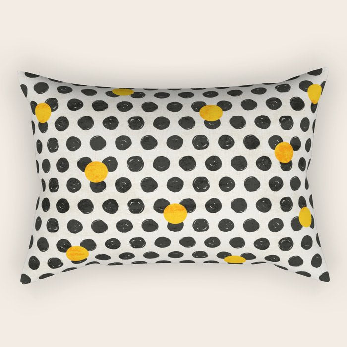 Brushed Strokes | Abstract Mid-Century Dots Pattern Rectangular Pillow Gallery Image 1