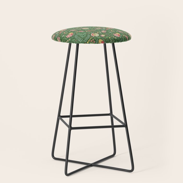 Swedish Floral - Green Stool Gallery Image 1