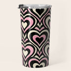 Sweethearts - black, pink, and cream  Travel Mug Gallery Image 3