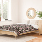 Sweethearts - black, pink, and cream  Duvet Cover Gallery Image 2
