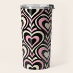 Sweethearts - black, pink, and cream  Travel Mug Gallery Image 2