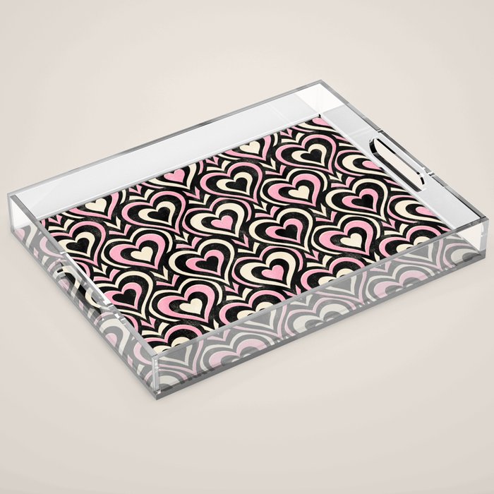 Sweethearts - black, pink, and cream  Acrylic Tray Gallery Image 1