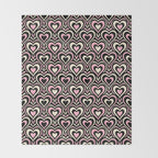 Sweethearts - black, pink, and cream  Throw Blanket Gallery Image 2