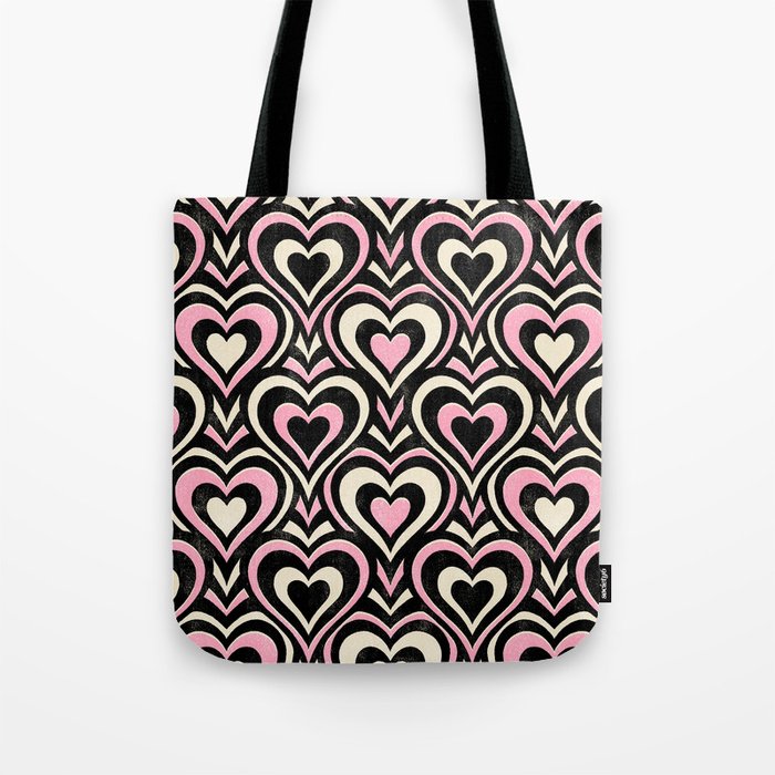 Sweethearts - black, pink, and cream  Tote Bag Gallery Image 1