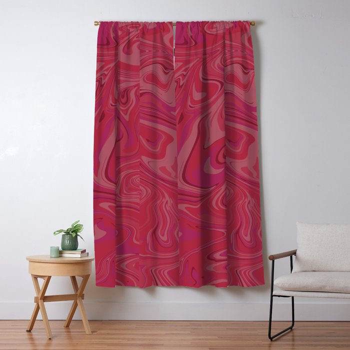 Viva magenta abstract marble Window Curtain Gallery Image 1