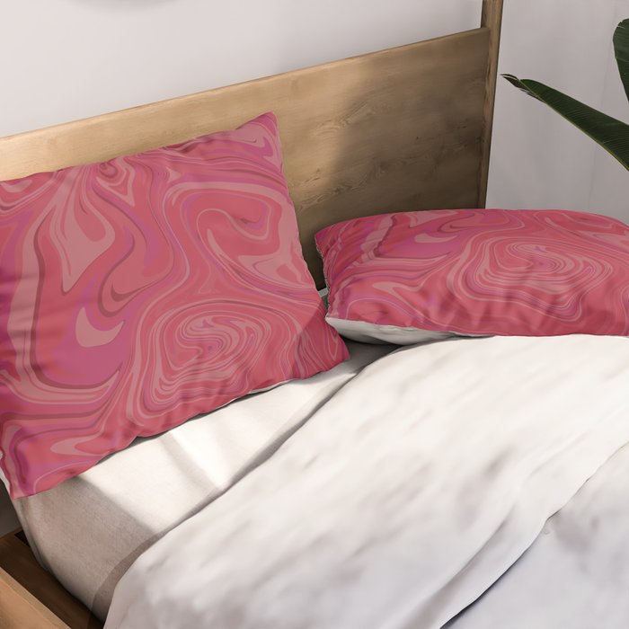 Viva magenta abstract marble Pillow Sham Gallery Image 2
