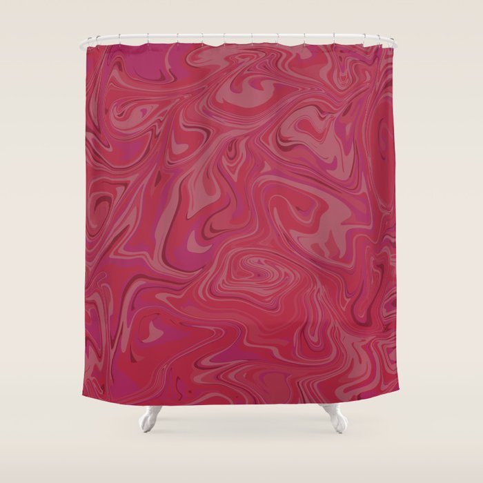 Viva magenta abstract marble Shower Curtain Gallery Image 1