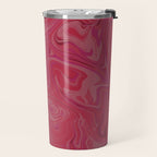 Viva magenta abstract marble Travel Mug Gallery Image 2