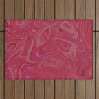 Viva magenta abstract marble Outdoor Rug Gallery Image 1