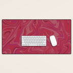 Viva magenta abstract marble Desk Mat Gallery Image 1