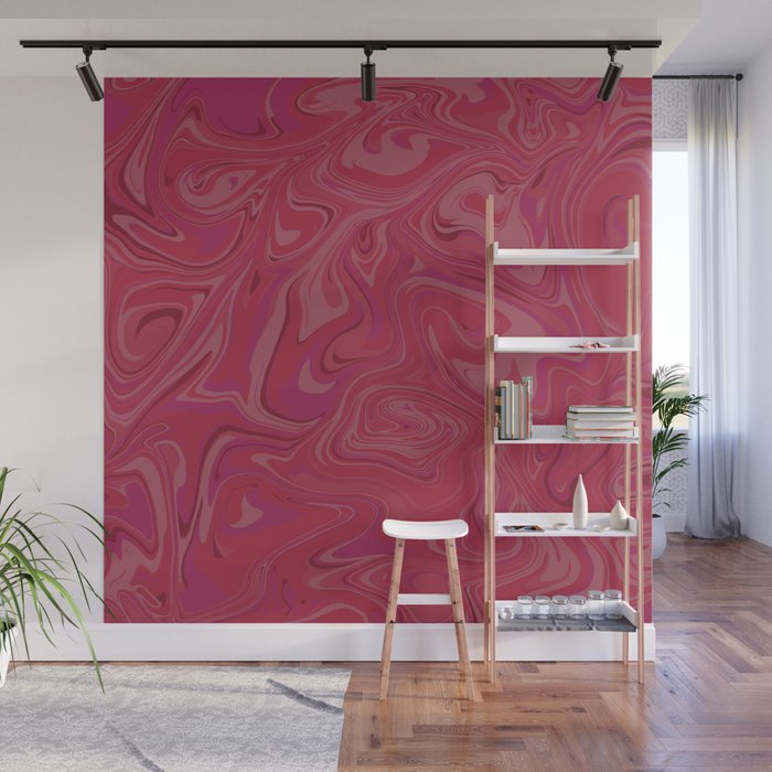 Viva magenta abstract marble Wall Mural Gallery Image 1