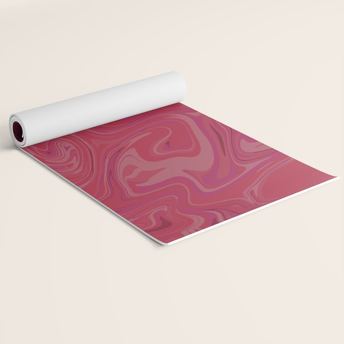 Viva magenta abstract marble Yoga Mat Gallery Image 2