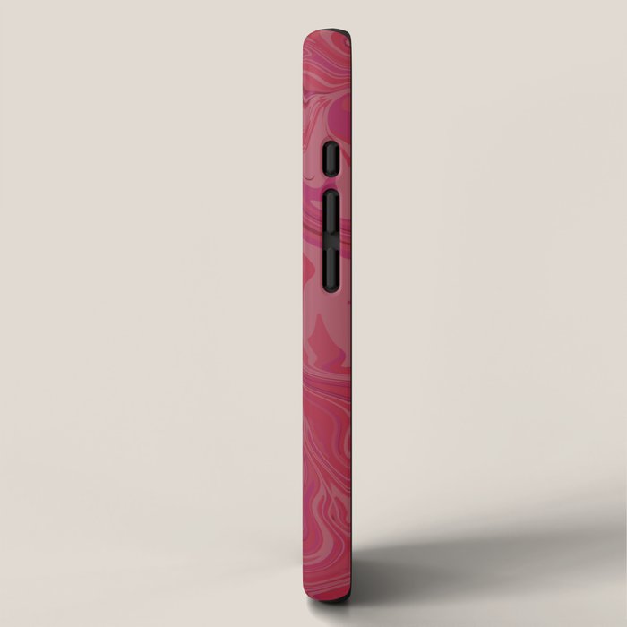 Viva magenta abstract marble iPhone Case Gallery Image 2