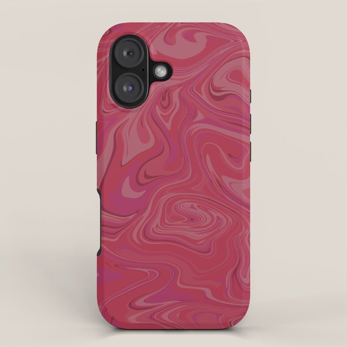 Viva magenta abstract marble iPhone Case Gallery Image 1