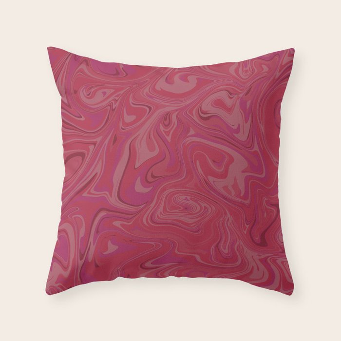 Viva magenta abstract marble Throw Pillow Gallery Image 6