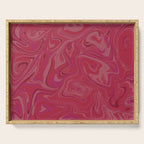 Viva magenta abstract marble Serving Tray Gallery Image 1