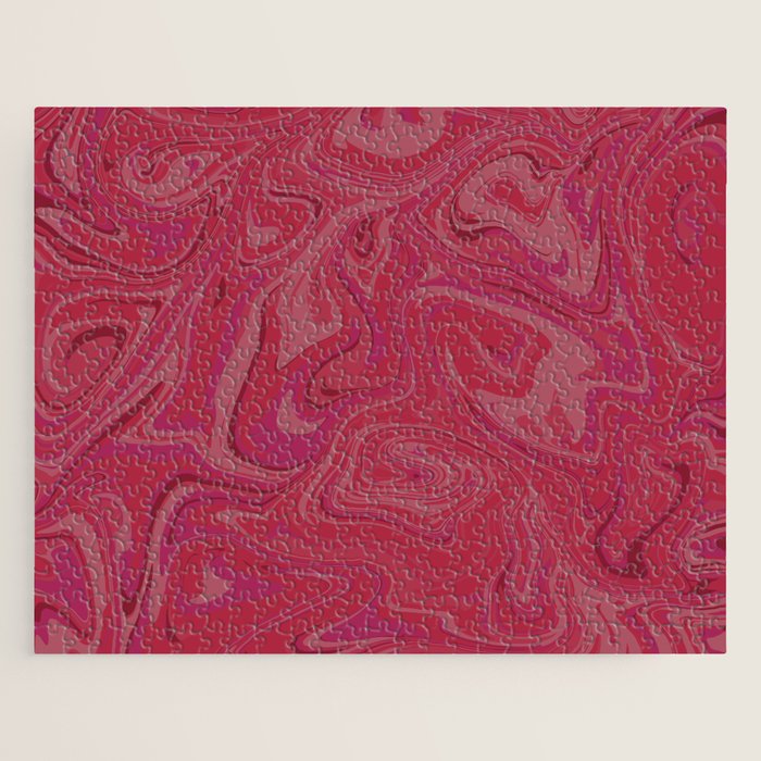 Viva magenta abstract marble Jigsaw Puzzle Gallery Image 1