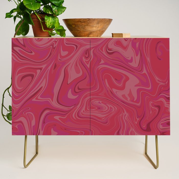 Viva magenta abstract marble Credenza Gallery Image 1