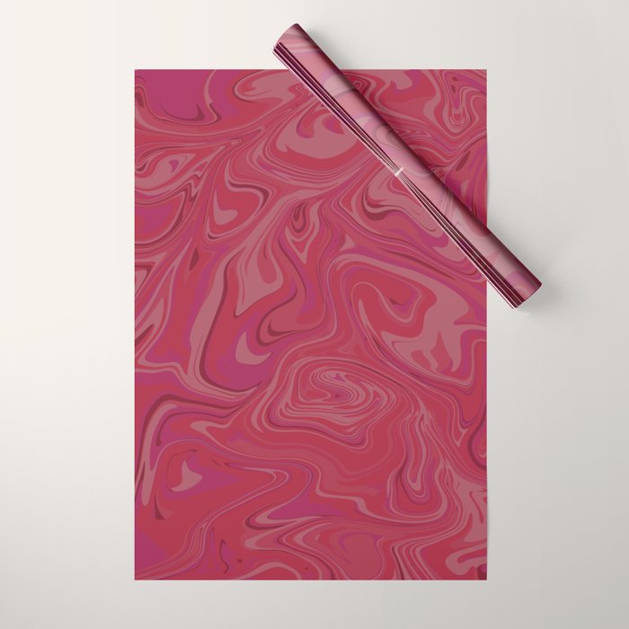 Viva magenta abstract marble Wrapping Paper Gallery Image 1