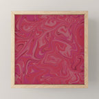 Viva magenta abstract marble Mini Art Print Gallery Image 1