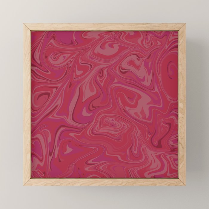 Viva magenta abstract marble Mini Art Print Gallery Image 1