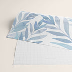 Muted Blue Palm Leaves Wrapping Paper Gallery Image 2