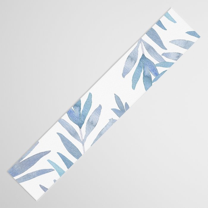 Muted Blue Palm Leaves Table Runner Gallery Image 3