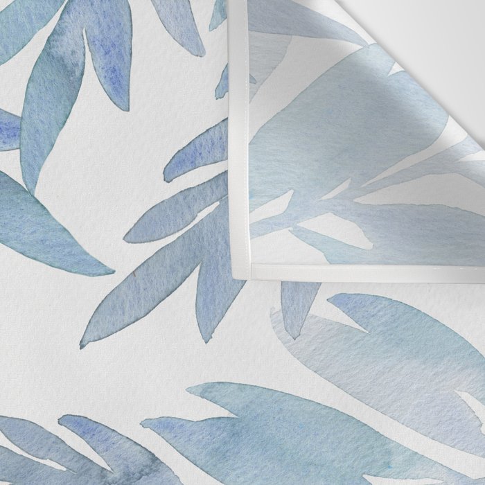 Muted Blue Palm Leaves Wall Tapestry Gallery Image 3
