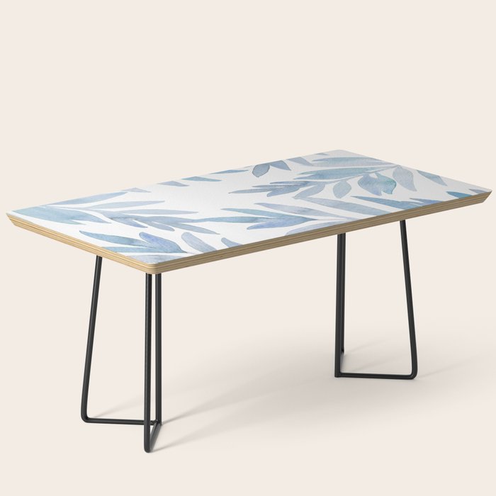 Muted Blue Palm Leaves Coffee Table Gallery Image 1