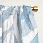 Muted Blue Palm Leaves Window Curtain Gallery Image 2