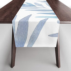 Muted Blue Palm Leaves Table Runner Gallery Image 1