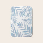 Muted Blue Palm Leaves Bath Mat Gallery Image 1