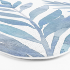 Muted Blue Palm Leaves Bath Mat Gallery Image 3