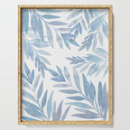 Muted Blue Palm Leaves Serving Tray Gallery Image 1