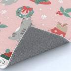 Christmas Festive Cute Holiday Kittens Rug Gallery Image 4