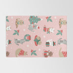 Christmas Festive Cute Holiday Kittens Rug Gallery Image 2