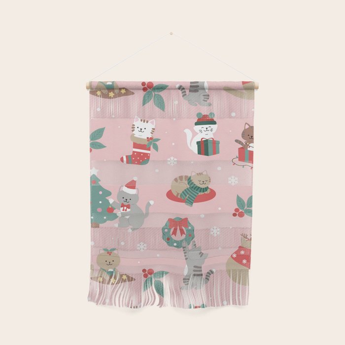Christmas Festive Cute Holiday Kittens Wall Hanging Gallery Image 1
