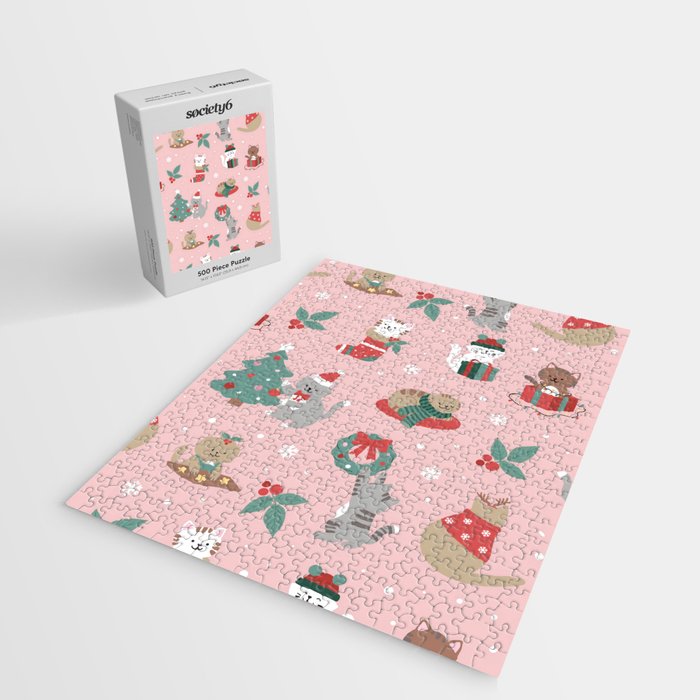 Christmas Festive Cute Holiday Kittens Jigsaw Puzzle Gallery Image 2