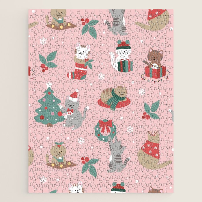 Christmas Festive Cute Holiday Kittens Jigsaw Puzzle Gallery Image 1