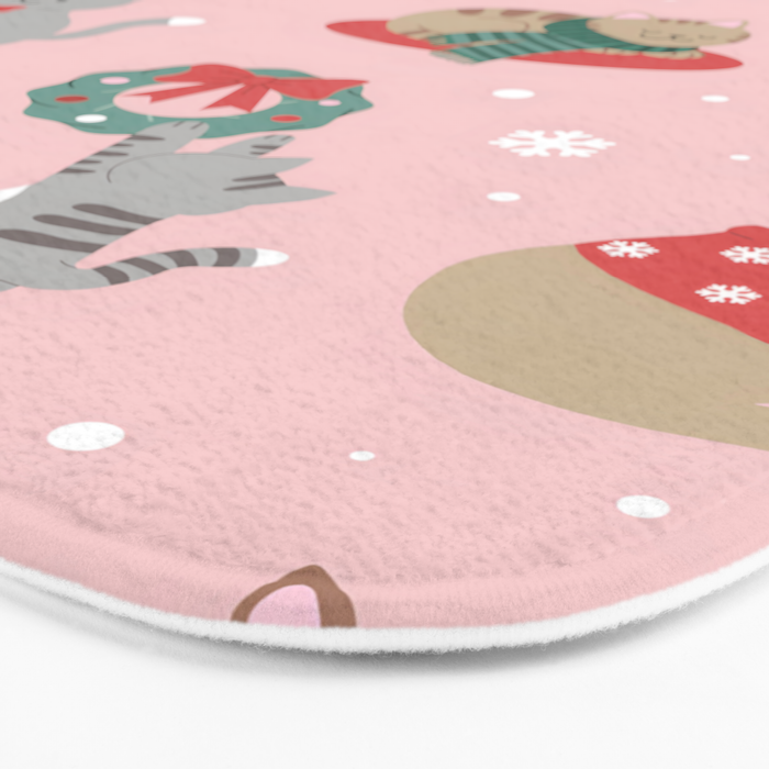 Christmas Festive Cute Holiday Kittens Bath Mat Gallery Image 3