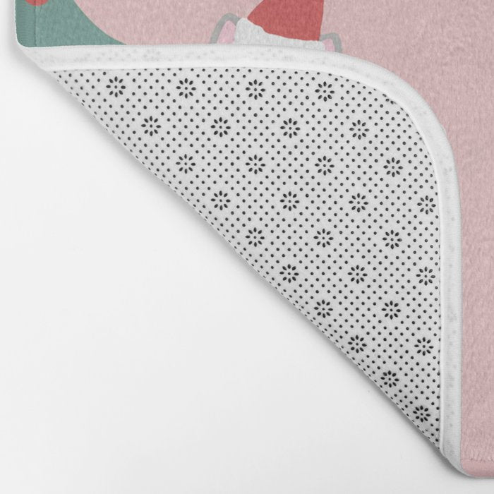 Christmas Festive Cute Holiday Kittens Bath Mat Gallery Image 2