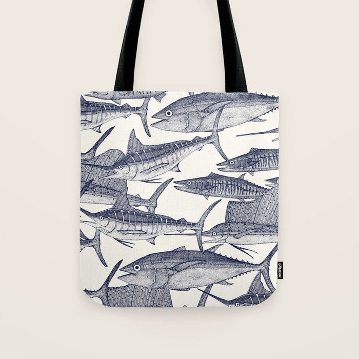 Atlantic fish blue Tote Bag Gallery Image 1