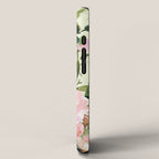 Floral Watercolor Rose Garden, Mint Green and Pink iPhone Case Gallery Image 2