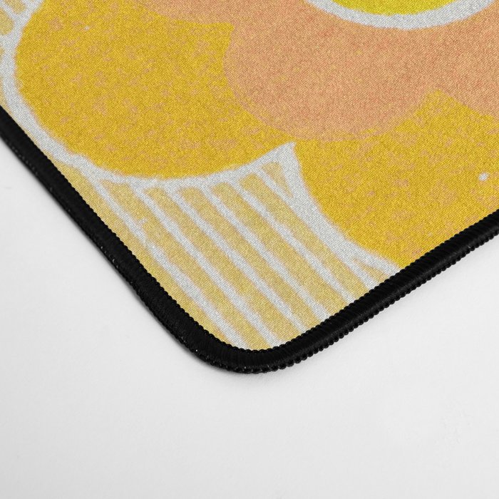 Vintage 70s Yellow Floral Pattern Desk Mat Gallery Image 4