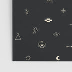 Southwestern Symbolic Pattern in Black & Cream Poster Gallery Image 3